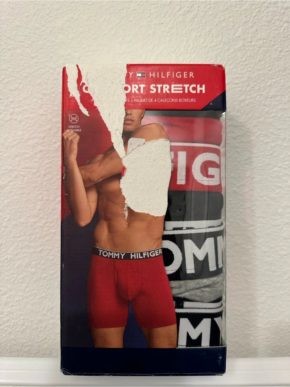 Tommy Hilfiger Red & Black Boxer Briefs - Logo Waistband